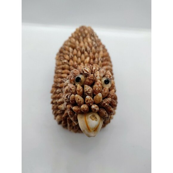 Handmade Shell Folk Art Chicken Duck Lidded Trinket Dish Figural Brown Vtg READ - Picture 3 of 8